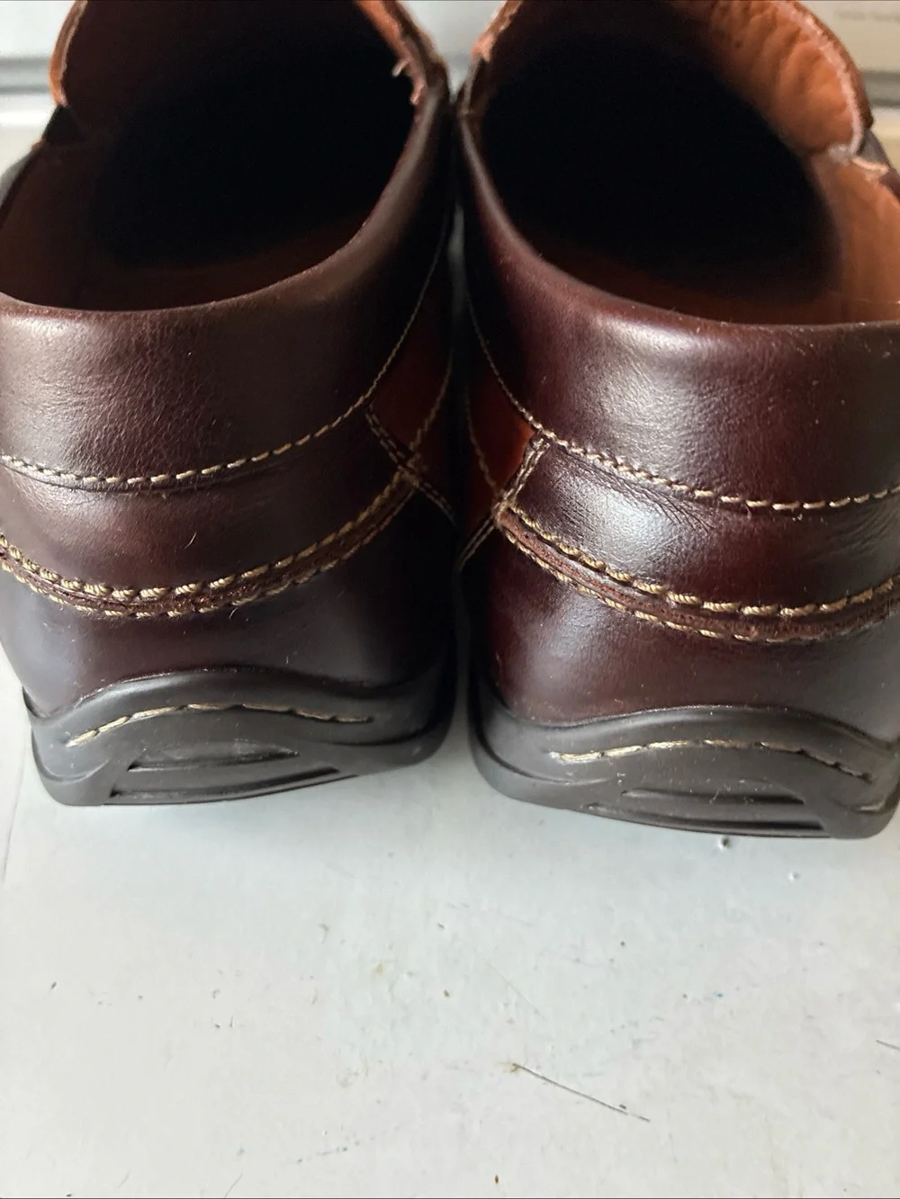 Johnston & Murphy Shearling Sheepskin Men’s Brown Leather Loafer Slip On Sz 13M